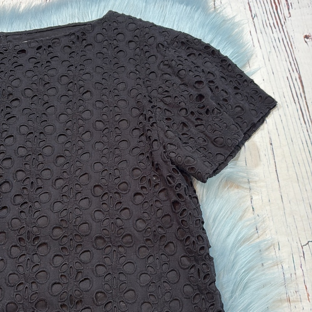 Kate Spade Black Eyelet Shift Dress - Size 4 - Picture 5 of 10